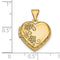 14k Yellow Gold Embossed Flower Heart Locket