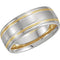 7mm 14k White and Yellow Gold Comfort Fit Band, Size 5.5