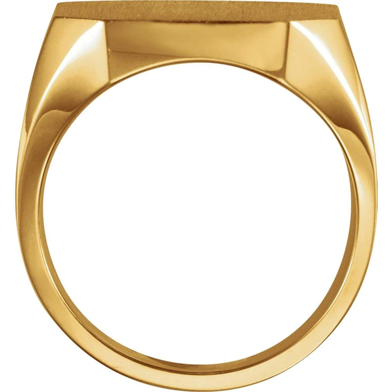 Men's 18k Yellow Gold Octagon Signet Ring, 20X18mm