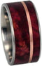 Ruby Redwood, 14k Rose Gold 10mm Comfort Fit Matte Titanium Wedding Band, Size 12.5