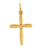 Childrens 14k Yellow Gold Cross Pendant with Flower Design