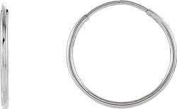 Petite Endless Hoop Earrings, 14k White Gold (15mm)