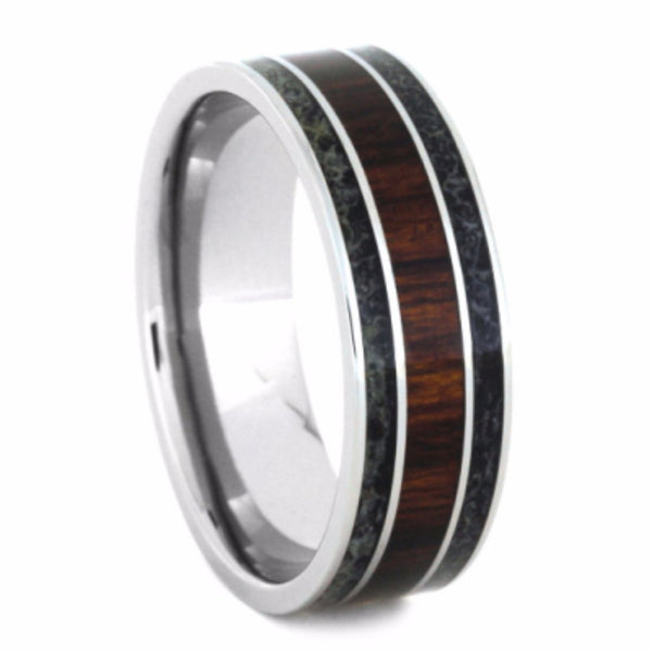 Deer Antler, Ironwood 8mm Comfort-Fit Titanium Wedding Band