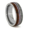 Dinosaur Bone, Gibeon Meteorite, Purple Stripe 8mm Titanium Comfort-Fit Band