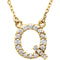 14k Yellow Gold Diamond Initial 'Q' 1/6 Cttw Necklace, 16" (GH Color, I1 Clarity)