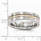 Gold Inlay Collection Brushed Titanium, 14k Rose Gold 6mm Band