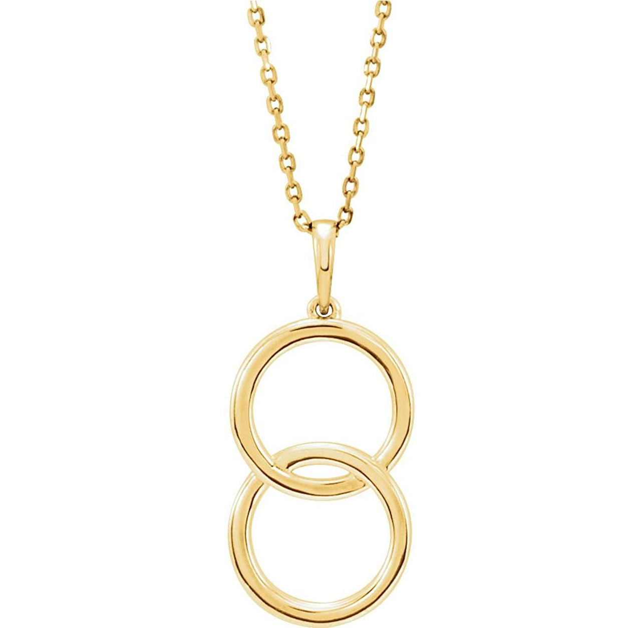 Interlocking Circle Necklace, 14k Yellow Gold, 18"