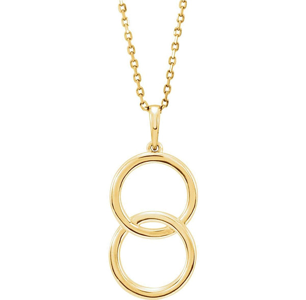 Interlocking Circle Necklace, 14k Yellow Gold, 18"