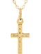 Childrens Rugged Cross 14k Yellow Gold Necklace, 15"