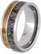 Deer Antler, Bethlehem Olive Wood 8mm Comfort-Fit Titanium Wedding Band, Size 5.75