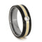 Diamond, 14k Yellow Gold, Buckeye Burl 6mm Comfort-Fit Titanium Wedding Band