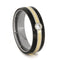 Diamond, 14k Yellow Gold, Buckeye Burl 6mm Comfort-Fit Titanium Wedding Band