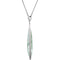 Green Quartz Pear Sterling Silver Necklace, 18"