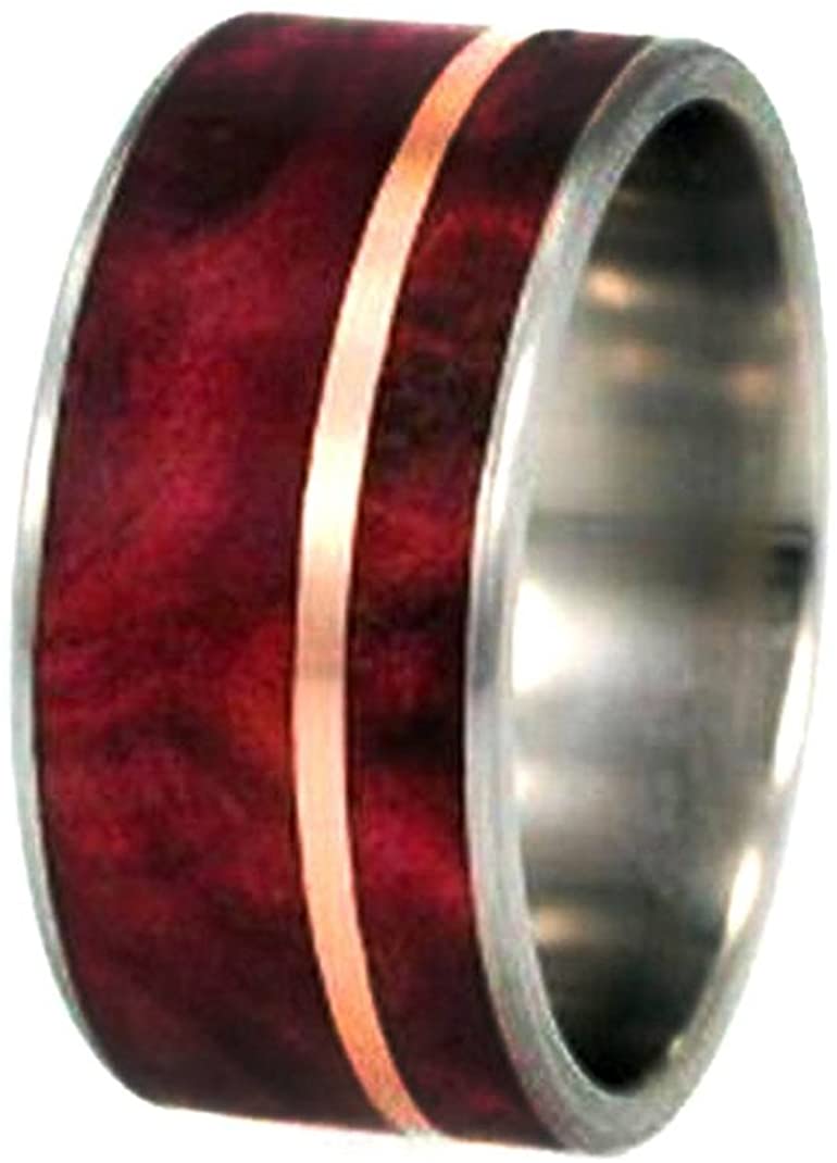 Redwood, 14k Rose Gold 10mm Comfort Fit Matte Titanium Wedding Band
