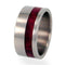 Interchangeable Redwood Inlay 10mm Comfort Fit Brushed Titanium Ring, Size 11.25