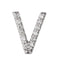 Rhodium-Plated 14k White Gold Diamond Letter 'V' Initial Stud Earring (Single Earring) (.04 Ctw, GH Color, I1 Clarity)