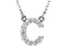 Diamond Initial 'C' Rhodium Plate 14K White Gold (1/6 Cttw, GH Color, l1 Clarity), 16.25"