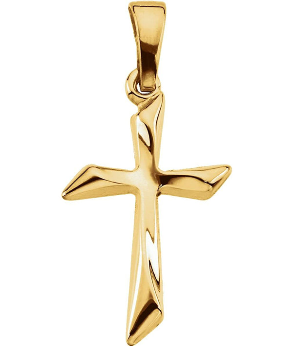 Curvy Cross 14k Yellow Gold Necklace, 20"