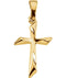 Small Curvy Cross 14k Yellow Gold Pendant