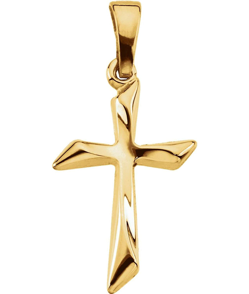 Curvy Cross 14k White Gold Necklace, 16"