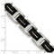 Men's Brushed and Polished Stainless Steel Black IP-Plated Link Bracelet, 7.5"