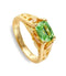 Lab-Created Green Sapphire Ring, 10k Yellow Gold, 12k Green and Rose Gold Black Hills Gold Motif