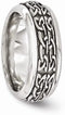 Soul Collection Grey Titanium and Stainless Steel Patterned 9mm Band, Size 13