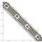 Men's Antiqued Brushed Stainless Steel CZ Bracelet, 8.25 "