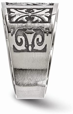 Edward Mirell Brushed and Polished Titanium Flat Casted 14mm Wedding Tapered Band, Size 8