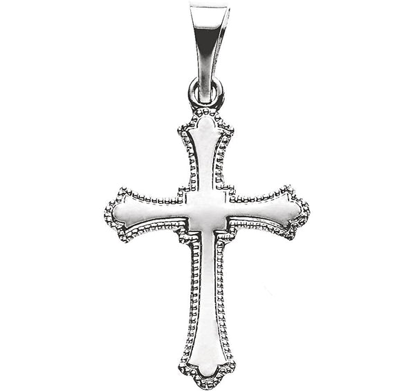 Platinum Fleury Cross Pendant (15x11MM)