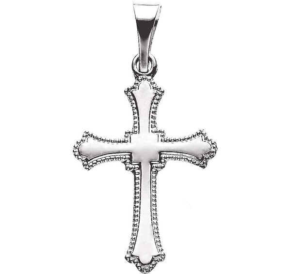 Childrens 14k White Gold Cross Pendant