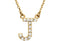 14k Yellow Gold Diamond Initial 'J' 1/8 Cttw Necklace, 16" (GH Color, I1 Clarity)