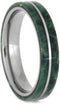 The Men's Jewelry Store (Unisex Jewelry) Green Box Elder Burl Wood 4mm Titanium Comfort-Fit Wedding Band, Size 15.5