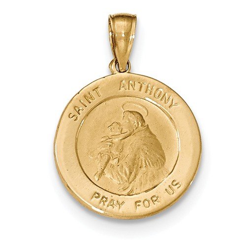 14k Yellow Gold St. Anthony Small Round Medal