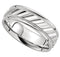 Grooved Milgrain Comfort Fit 6.75mm 10k White Gold Band