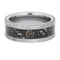 Cabochon Opal, Black Stardust Inlay, Gibeon Meteorite 8.5mm Comfort-Fit Titanium Wedding Band