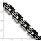 Men's Stainless Steel 10mm Black Rubber Bracelet, 8.5 Inches