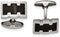 Stainless Steel Satin-Brushed Black IP Rectangle Cuff Links