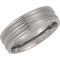 8mm Titanium Ridged Polished Band Sizes 7 to 12.5