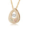 Glimmer Diamond Tear Drop Pendant Necklace, 10k Yellow Gold, 12k Green and Rose Gold Black Hills Gold Motif, 18" (.1 Ct)