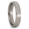 Flat Profile 5mm Comfort-Fit Grooved Edge Titanium Wedding Band