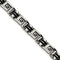 Men's Brushed and Polished Stainless Steel 9mm Black Rubber Bracelet 8.5"