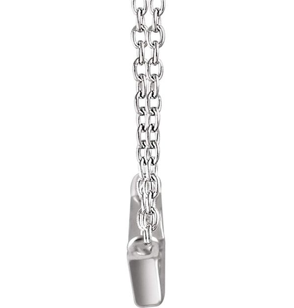 Diamond Baguette Bar Necklace in Rhodium Plated 14k White Gold, 16-18" (1/4 Cttw)