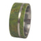 Green Box Elder Burl Wood 8mm Comfort-Fit Matte Titanium Wedding Band, Size 10