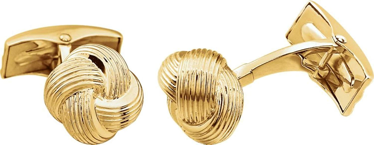 Love Knot 14k Yellow Gold Cuff Links, 12MM