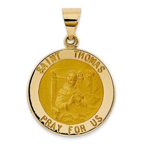 14k Yellow Gold St. Thomas Medal Pendant (22X20MM)