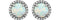 Created Opal Cabochon and Diamond Halo Button Earrings, Rhodium-Plated 14K White Gold