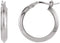 Round Knife Edge Tube Style Hoop Earrings, Sterling Silver 15mm