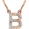 14k Rose Gold Diamond Initial 'B' 1/6 Cttw Necklace, 16" (GH Color, I1 Clarity)