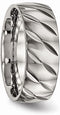 Titanium Precision Diamond-Cut Design 8mm Comfort-Fit Band, Size 12.5